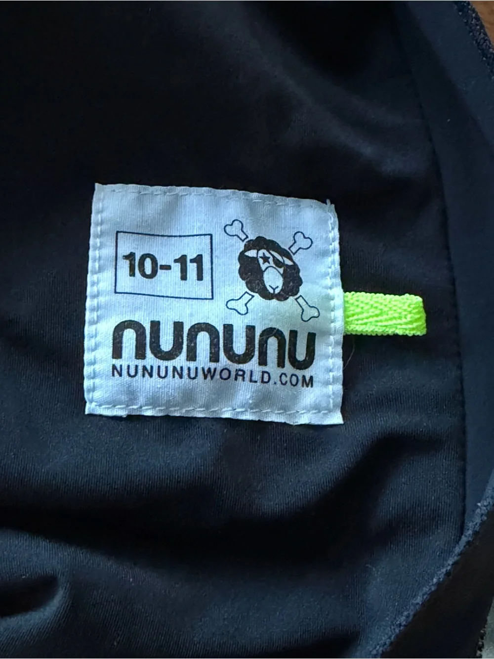 Nununu One Piece Long Sleeve Swimsuit Girls Size 10-11 Silver & Black